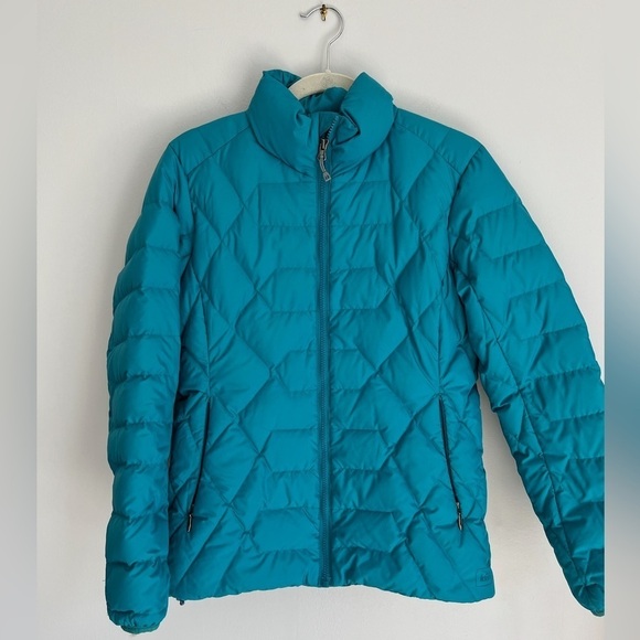 152. REI Women’s Down Puffer Jacket Blue Green Small - Picture 3 of 14